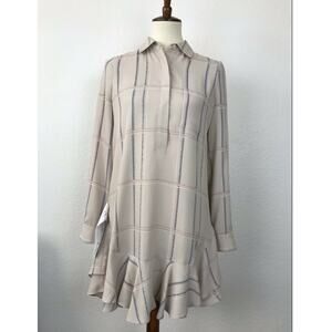 BCBGMaxAzria Peggy Pullover Asymmetric Plaid Mini Dress